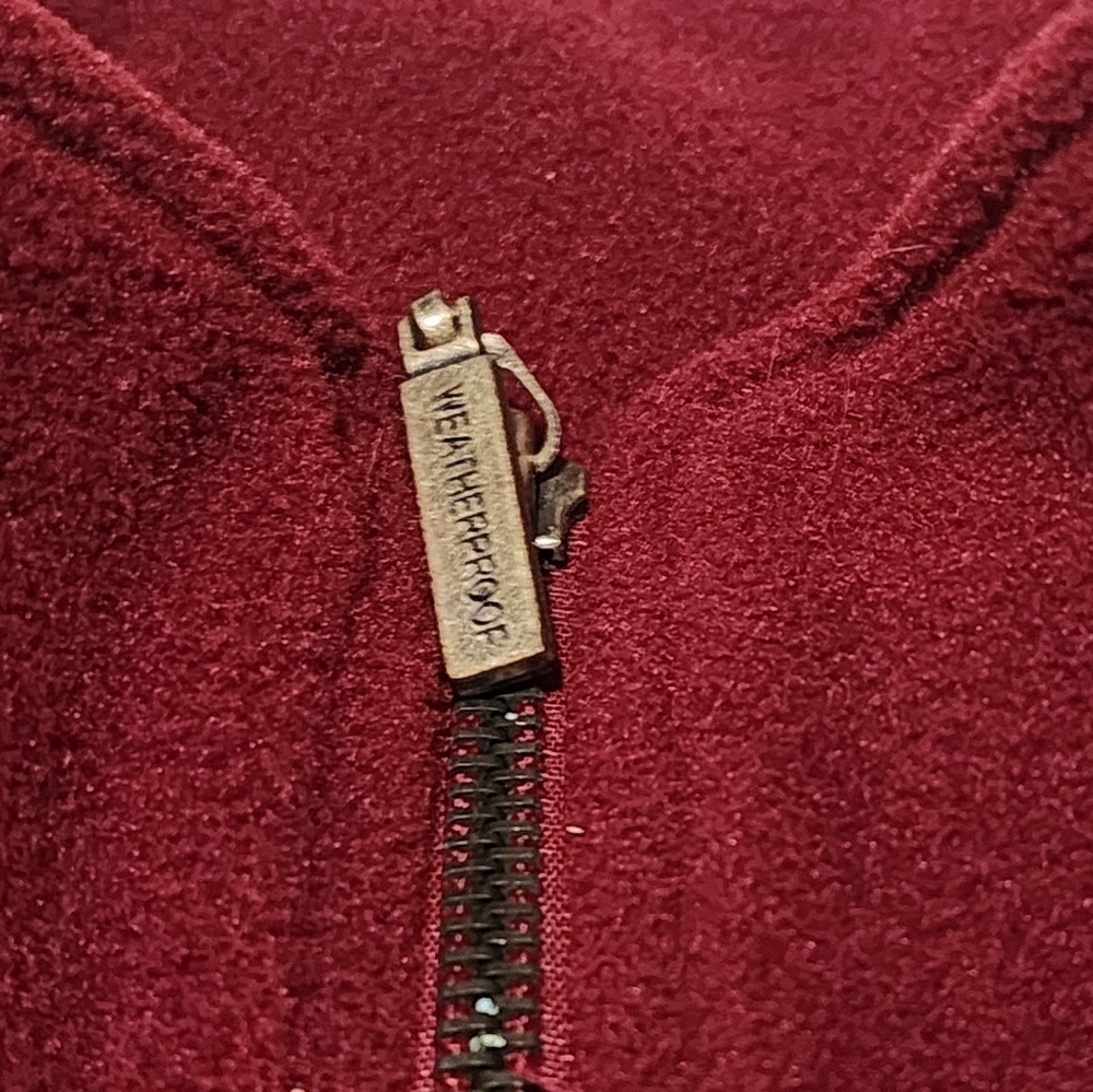 WEATHRPROOF Pullover 1/4 Zip Fleece Men's Burgundy Pocketed Jacket Sz. L - Picture 6 of 8